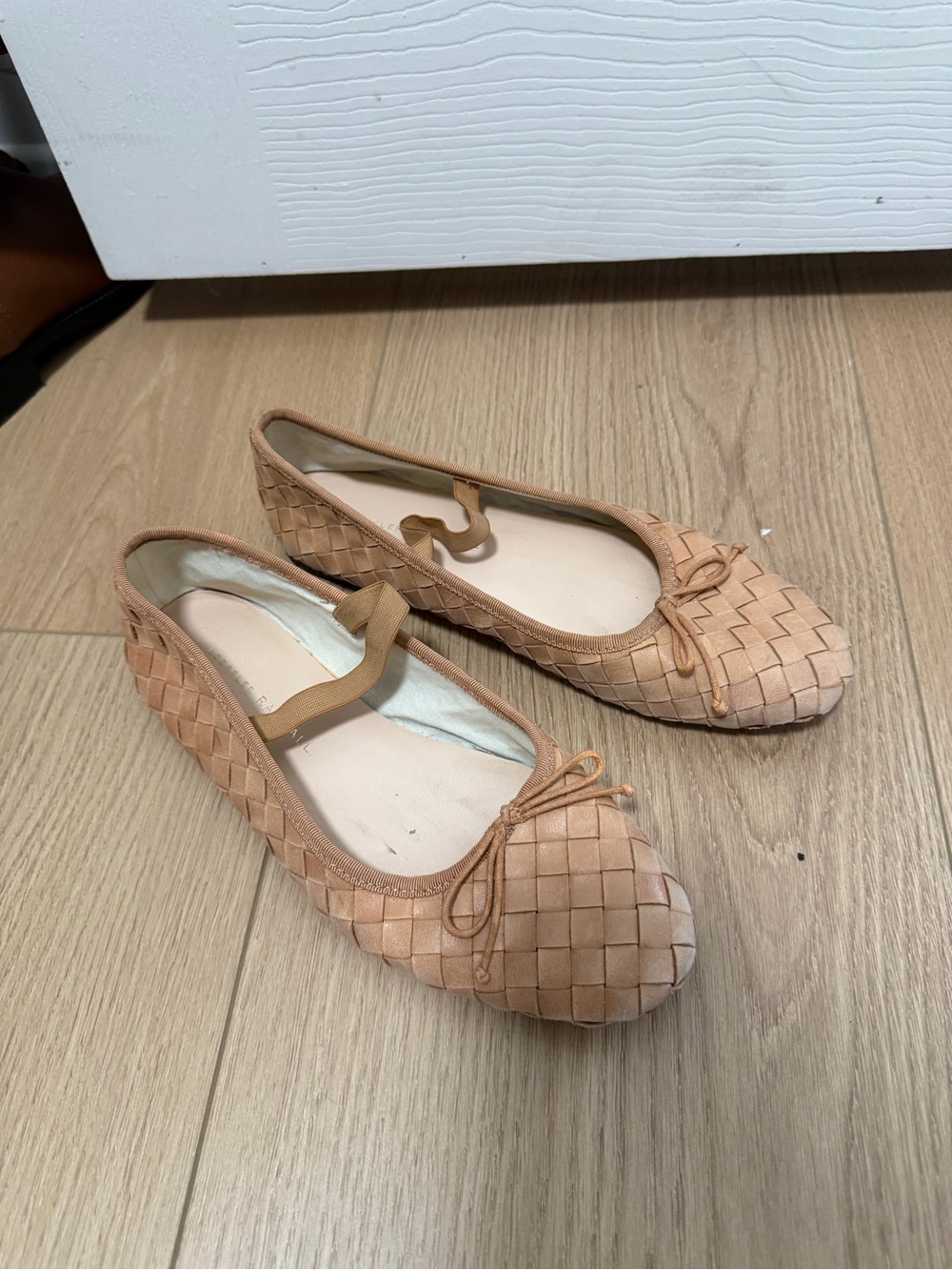 Loeffler Randall Woven Ballet Flats in Tan - Women's Comfortable Slip-On